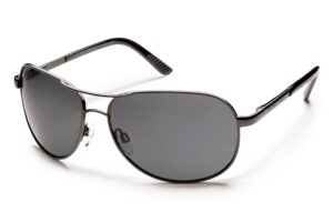 suncloud women's aviator metal sunglasses - gunmetal | polarized gray