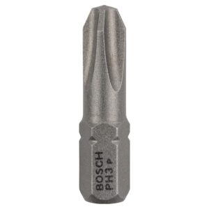 Bosch 2607001516 Extra Hard Screwdriver Bit, Ph 3, 25mm Length, Blue