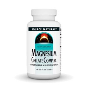 source naturals magnesium chelate - supports nerve & muscle function - 250 tablets