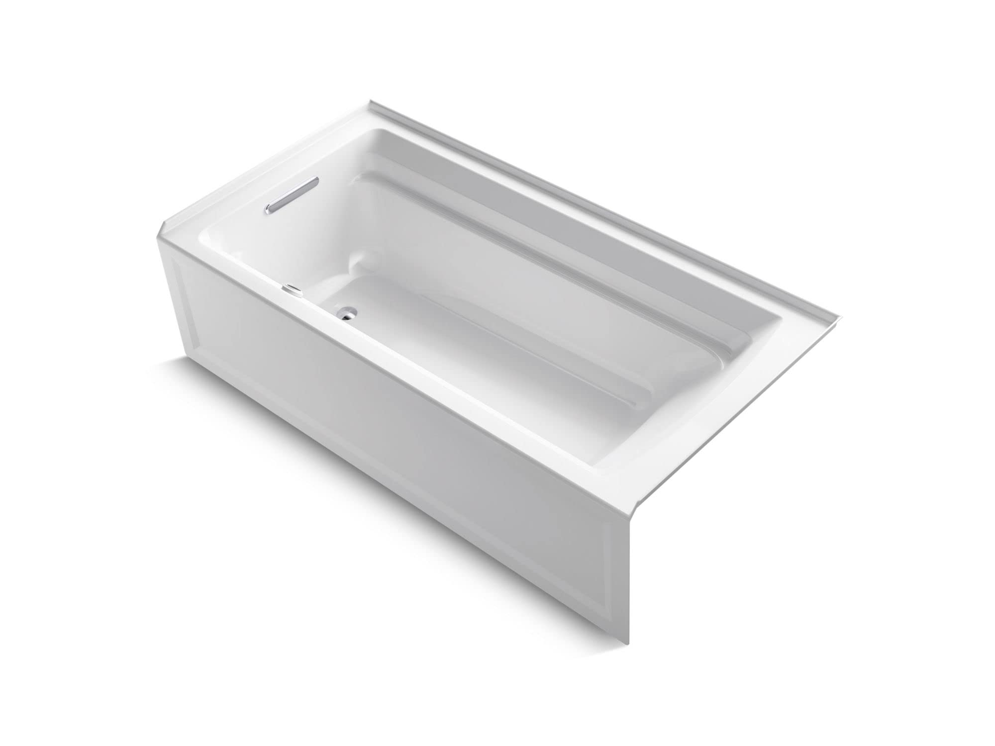 KOHLER K-1125-LA-0 Archer 72-Inch x 36-Inch Acrylic Alcove Bath with Integral Apron and Left-Hand Drain, White