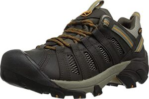 keen men's voyageur low height breathable hiking shoes, black olive/inca gold, 10