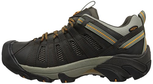 KEEN Men's Voyageur Low Height Breathable Hiking Shoes, Black Olive/Inca Gold, 10