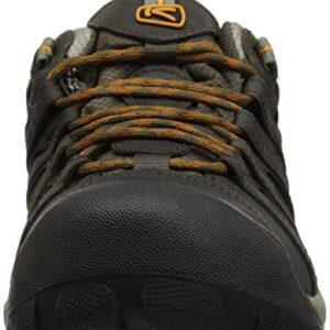 KEEN Men's Voyageur Low Height Breathable Hiking Shoes, Black Olive/Inca Gold, 10