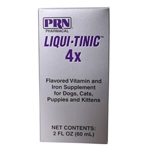 Liqui-Tinic 4x Flavored Vitamin and Iron Supplement for Dogs, Cats, Puppies & Kittens, 2 oz.