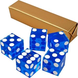 trademark poker 19mm a grade serialized set of casino dice (blue), 10-dc19blu