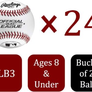 Rawlings | Official League Recreational Use Practice Baseballs | Youth/8U | OLB3 | Bucket | 24 Count