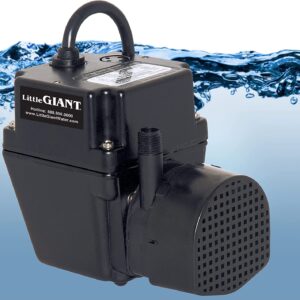 Little Giant 2E-38N-WG In-line/Submersible 300 GPH, 1/40 HP, 115 Volt Manual Small Oil-filled Aluminum Pump with 15-ft. Cord, Black, 502375