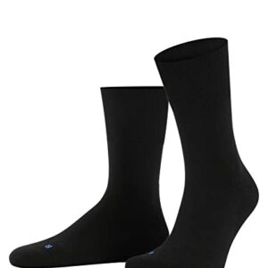 FALKE Unisex Run Socks, Light Cushion, Sporty, Classic Athleisure, Lightweight, Breathable, Skin-Friendly, Cotton, Black (Black 3000), 12.5-13.5, 1 Pair