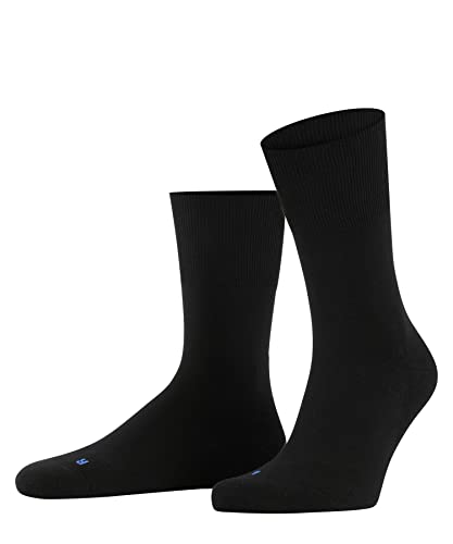 FALKE Unisex Run Socks, Light Cushion, Sporty, Classic Athleisure, Lightweight, Breathable, Skin-Friendly, Cotton, Black (Black 3000), 12.5-13.5, 1 Pair