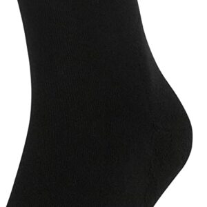 FALKE Unisex Run Socks, Light Cushion, Sporty, Classic Athleisure, Lightweight, Breathable, Skin-Friendly, Cotton, Black (Black 3000), 12.5-13.5, 1 Pair