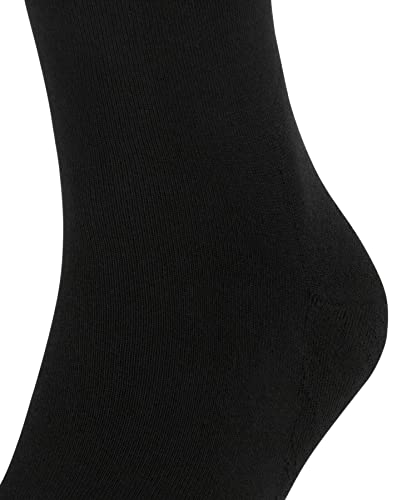 FALKE Unisex Run Socks, Light Cushion, Sporty, Classic Athleisure, Lightweight, Breathable, Skin-Friendly, Cotton, Black (Black 3000), 12.5-13.5, 1 Pair