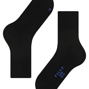 FALKE Unisex Run Socks, Light Cushion, Sporty, Classic Athleisure, Lightweight, Breathable, Skin-Friendly, Cotton, Black (Black 3000), 12.5-13.5, 1 Pair