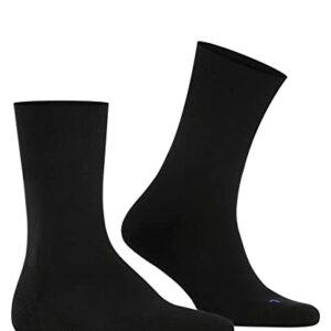 FALKE Unisex Run Socks, Light Cushion, Sporty, Classic Athleisure, Lightweight, Breathable, Skin-Friendly, Cotton, Black (Black 3000), 12.5-13.5, 1 Pair