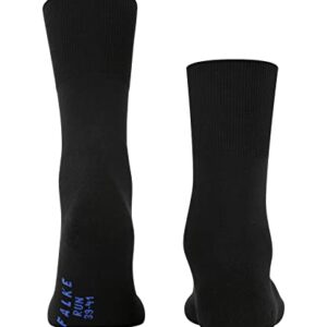 FALKE Unisex Run Socks, Light Cushion, Sporty, Classic Athleisure, Lightweight, Breathable, Skin-Friendly, Cotton, Black (Black 3000), 12.5-13.5, 1 Pair