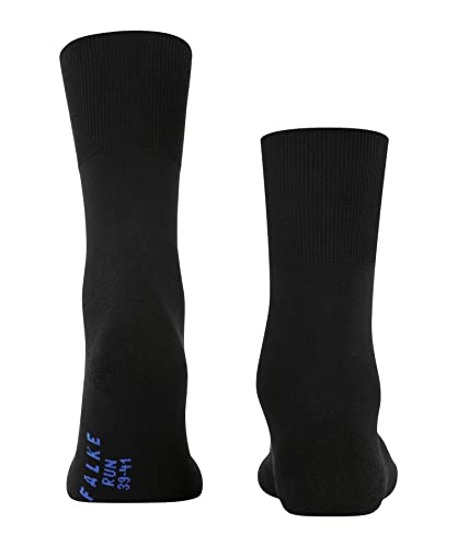 FALKE Unisex Run Socks, Light Cushion, Sporty, Classic Athleisure, Lightweight, Breathable, Skin-Friendly, Cotton, Black (Black 3000), 12.5-13.5, 1 Pair