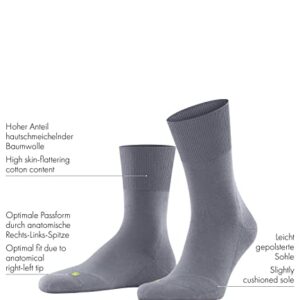 FALKE Unisex Run Socks, Light Cushion, Sporty, Classic Athleisure, Lightweight, Breathable, Skin-Friendly, Cotton, Black (Black 3000), 12.5-13.5, 1 Pair