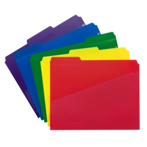 Smead Slash Pocket Poly File Folders, 1/3-Cut Tab, Letter Size, Assorted Colors, 30 per Box (10540)