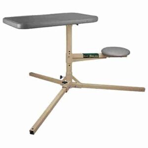 caldwell stable table with ambidextrous design, 360 degree rotation and weatherproof synthetic top and seat for outdoor, range, shooting and cleaning