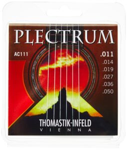 thomastik-infeld ac111 acoustic guitar strings - plectrum series 6 string set e, b, g, d, a, e