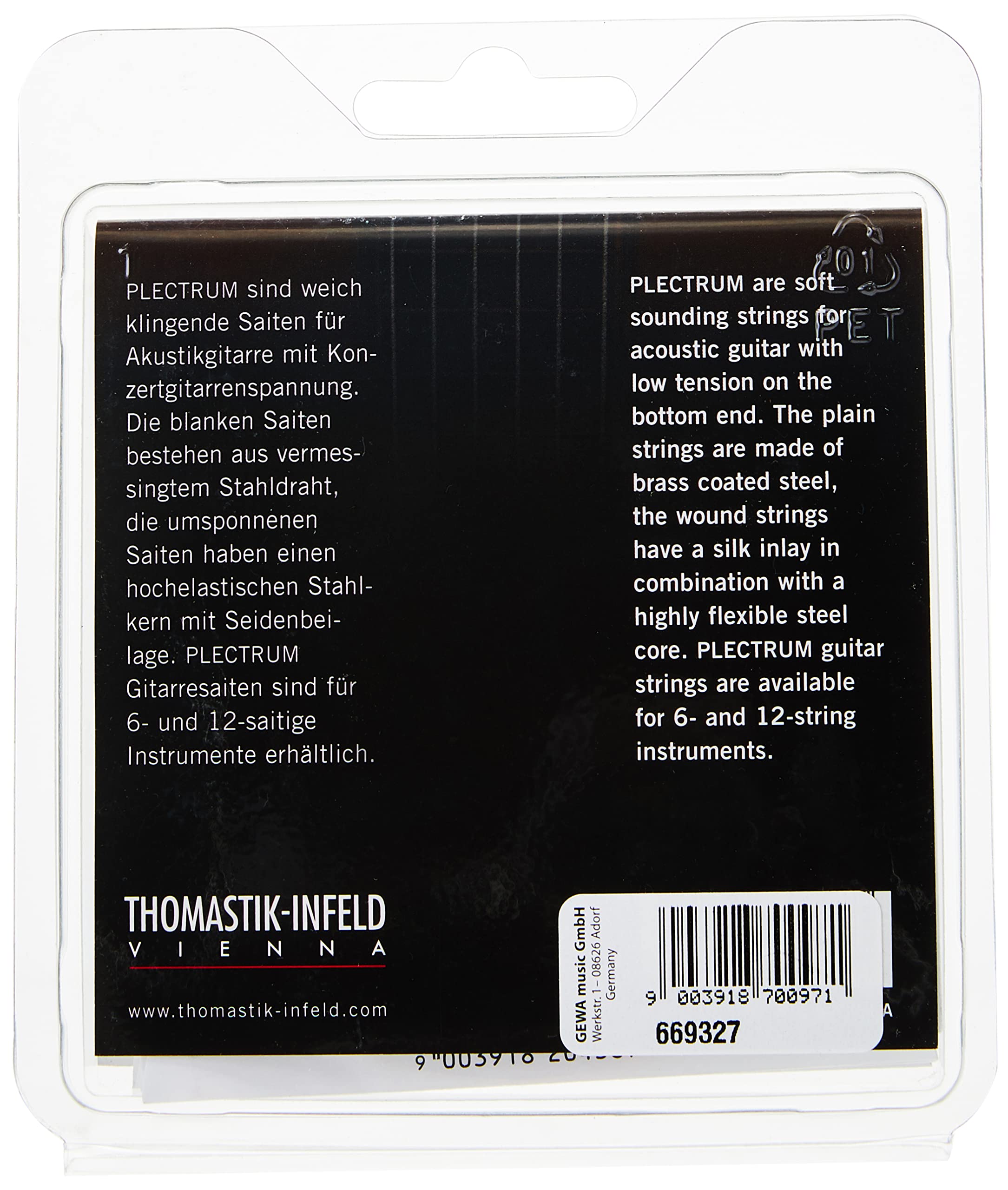 Thomastik-Infeld AC111 Acoustic Guitar Strings - Plectrum Series 6 String Set E, B, G, D, A, E