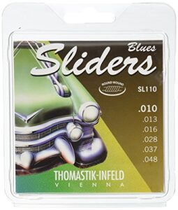 thomastik-infeld sl 110 blues sliders round wound electric guitar string set, natural,sl110