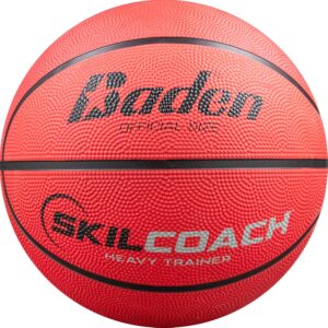 baden skilcoach heavy trainer rubber basketball, yellow, 28.5-inch