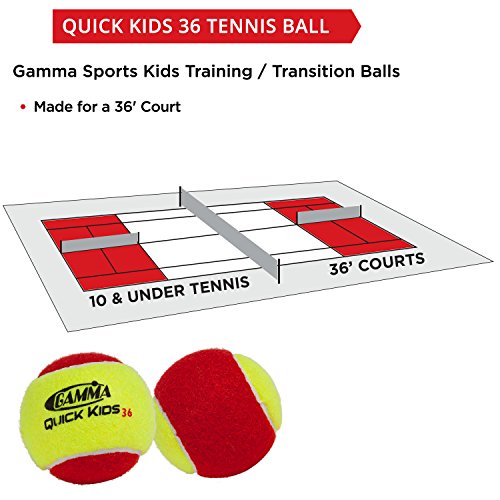 GAMMA Sports Kids Training (Transition) Balls, Yellow/Orange, Quick Kids 36, 12-Pack