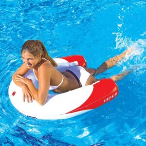 Sportsstuff Noodler 1 Inflatable Floating Lounge Chair with Cup Holder, Red & White