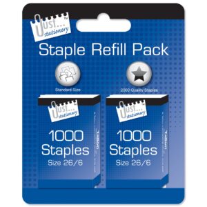 just stationery 2 x 1000 no 26 staples