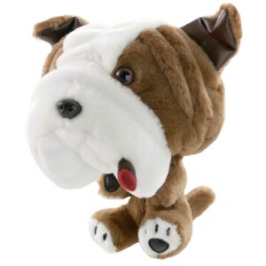 proactive sports, animal golf club head covers, for drivers, cute novelty headcover for all golfers, plush material & clipping technology, add style to your golf bag, stuffed bulldog