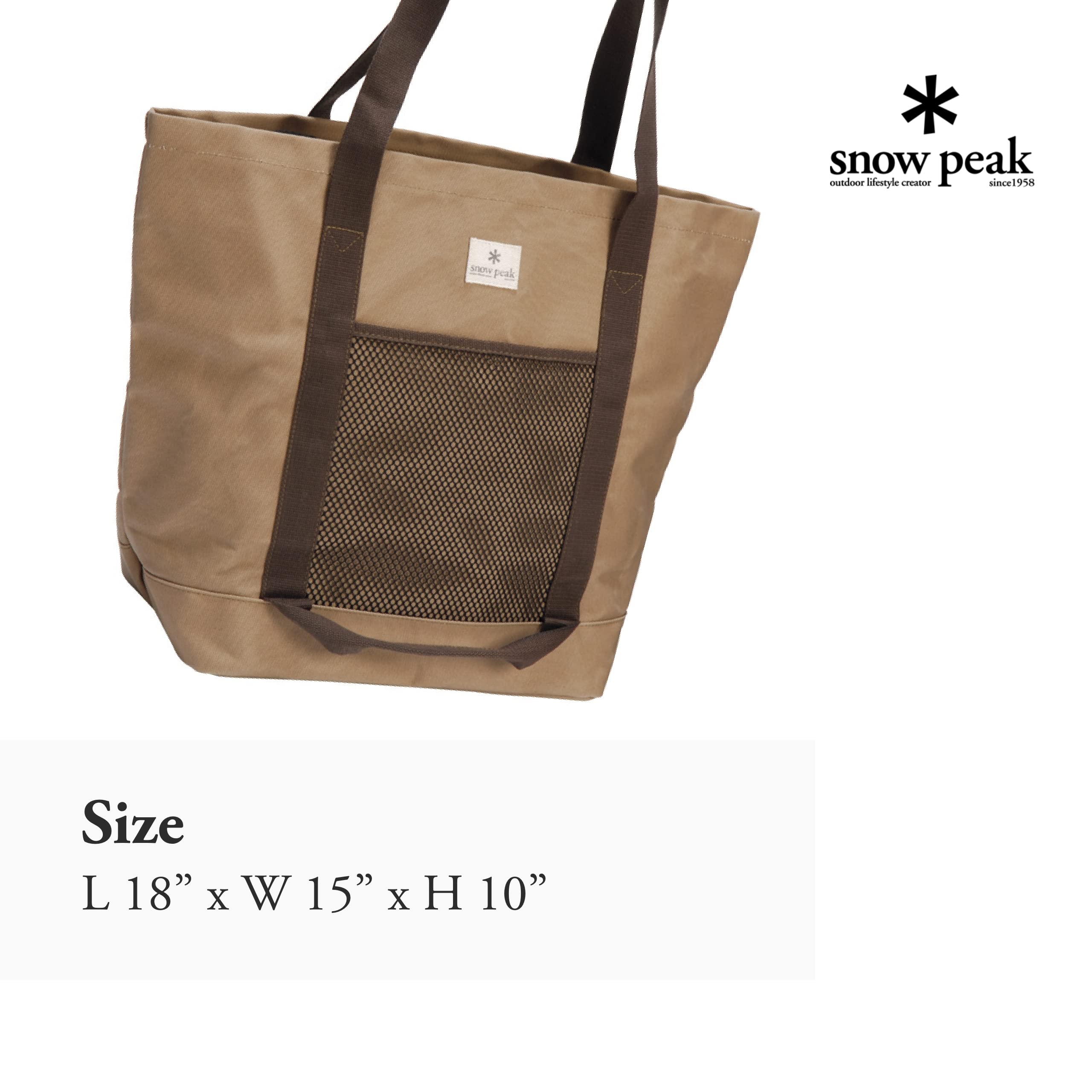 Snow Peak Tote Bag - Storage Bag with Durable Handles for Camping Accessories - Small