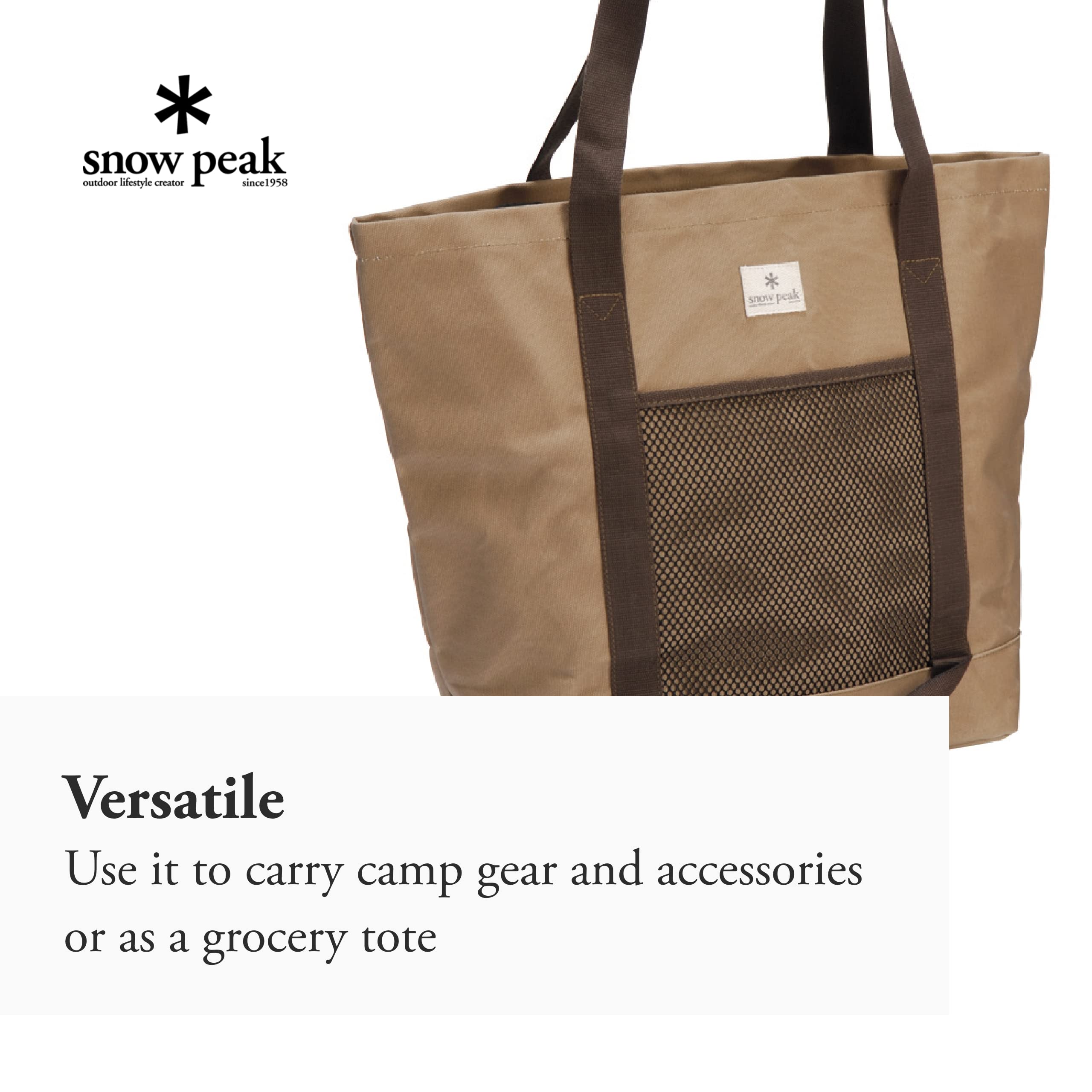 Snow Peak Tote Bag - Storage Bag with Durable Handles for Camping Accessories - Small