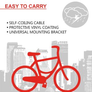 MASTER LOCK Bike Cable Lock [Combination] [1.8 m Coiling Cable] [Outdoor] [Mounting Bracket] 8190EURDPRO - Ideal for Bike, Electric Bike, Skateboards, Strollers, Lawnmowers and other Outdoor Equipment