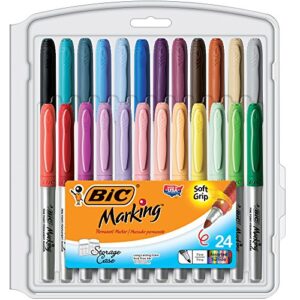 bic intensity fashion permanent markers, fine point, assorted colors, 24-count (packaging may vary)