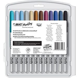 BIC Intensity Fashion Permanent Markers, Fine Point, Assorted Colors, 24-Count (packaging may vary)