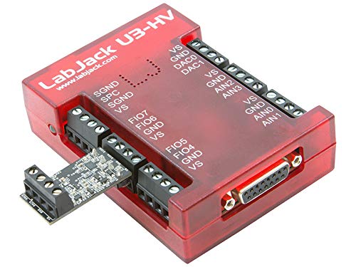 U3-HV USB DAQ Device with 4 Dedicated High-Voltage (±10V) Analog Inputs, 12 Flexible I/O for Analog and Digital Data Acquisition of Sensors, Controlling Relays, Automation and Timers