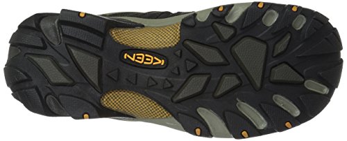 KEEN Men's Voyageur Low Height Breathable Hiking Shoes, Black Olive/Inca Gold, 7