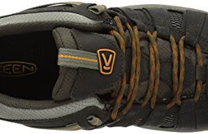 KEEN Men's Voyageur Low Height Breathable Hiking Shoes, Black Olive/Inca Gold, 7