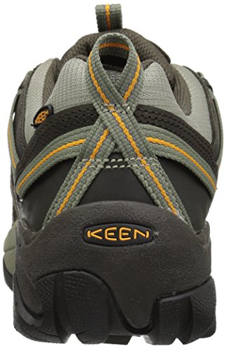 KEEN Men's Voyageur Low Height Breathable Hiking Shoes, Black Olive/Inca Gold, 7