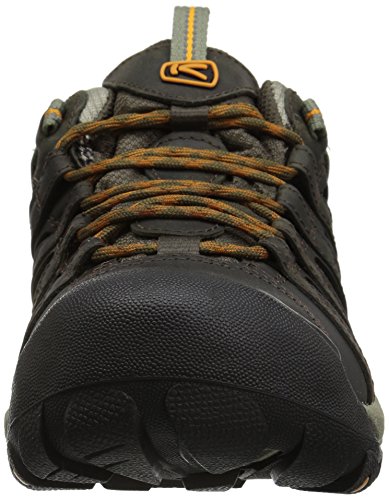 KEEN Men's Voyageur Low Height Breathable Hiking Shoes, Black Olive/Inca Gold, 7