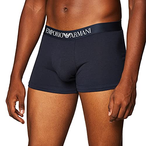 Emporio Armani mens Cotton Stretch boxer briefs, Marine, Small US