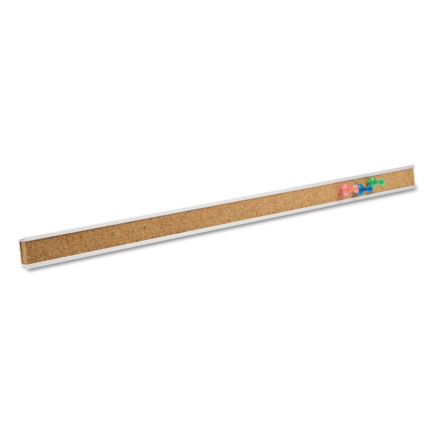 Quartet Bulletin Bar Strip, Cork Board, 18" x 1", Classroom, Office, Cubicle, Aluminum Frame (2003), Beige