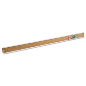 Quartet Bulletin Bar Strip, Cork Board, 18" x 1", Classroom, Office, Cubicle, Aluminum Frame (2003), Beige