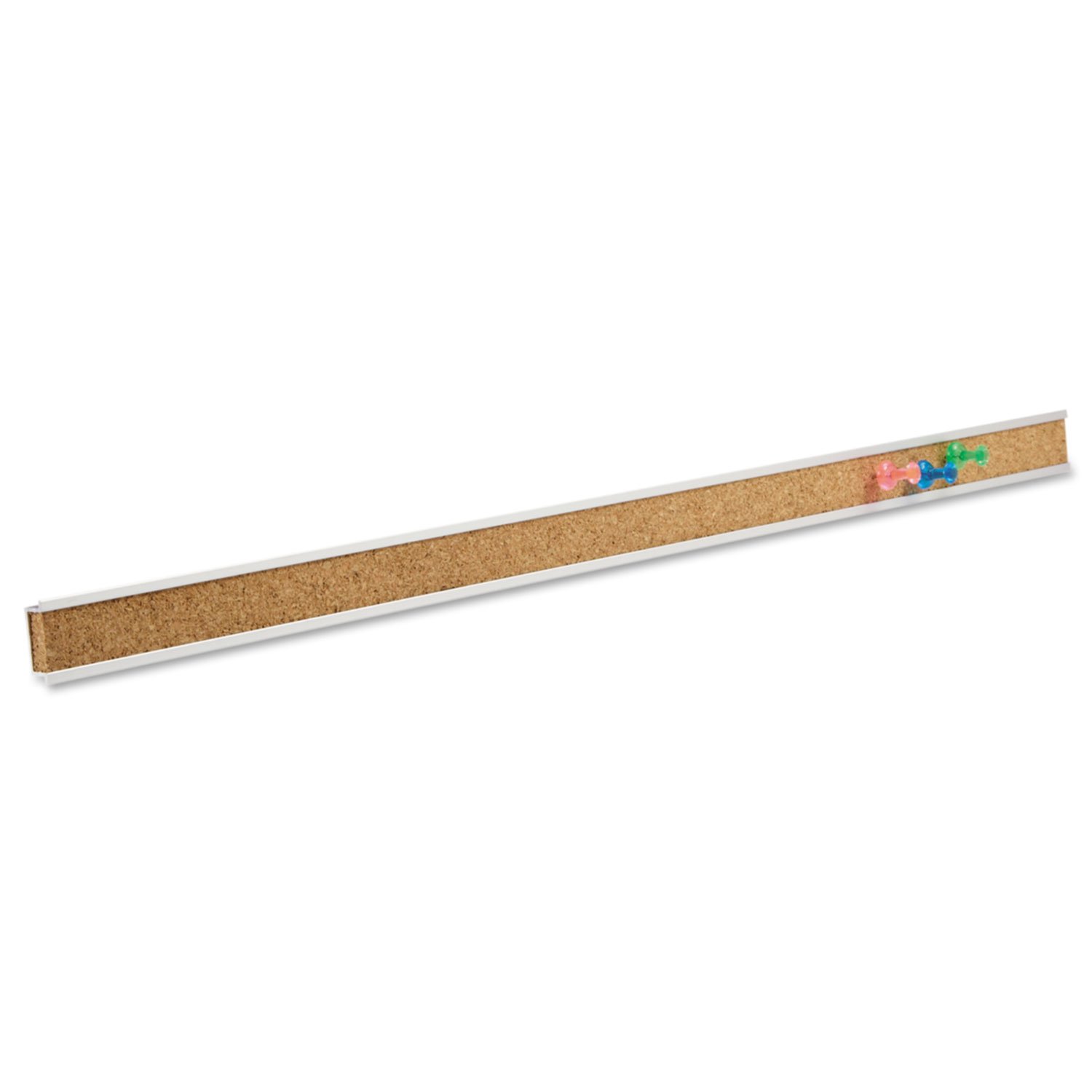 Quartet Bulletin Bar Strip, Cork Board, 18" x 1", Classroom, Office, Cubicle, Aluminum Frame (2003), Beige