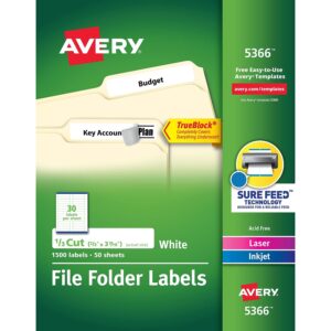 AVERY AVE5366 - Permanent Self-Adhesive Laser/Inkjet File Folder Labels