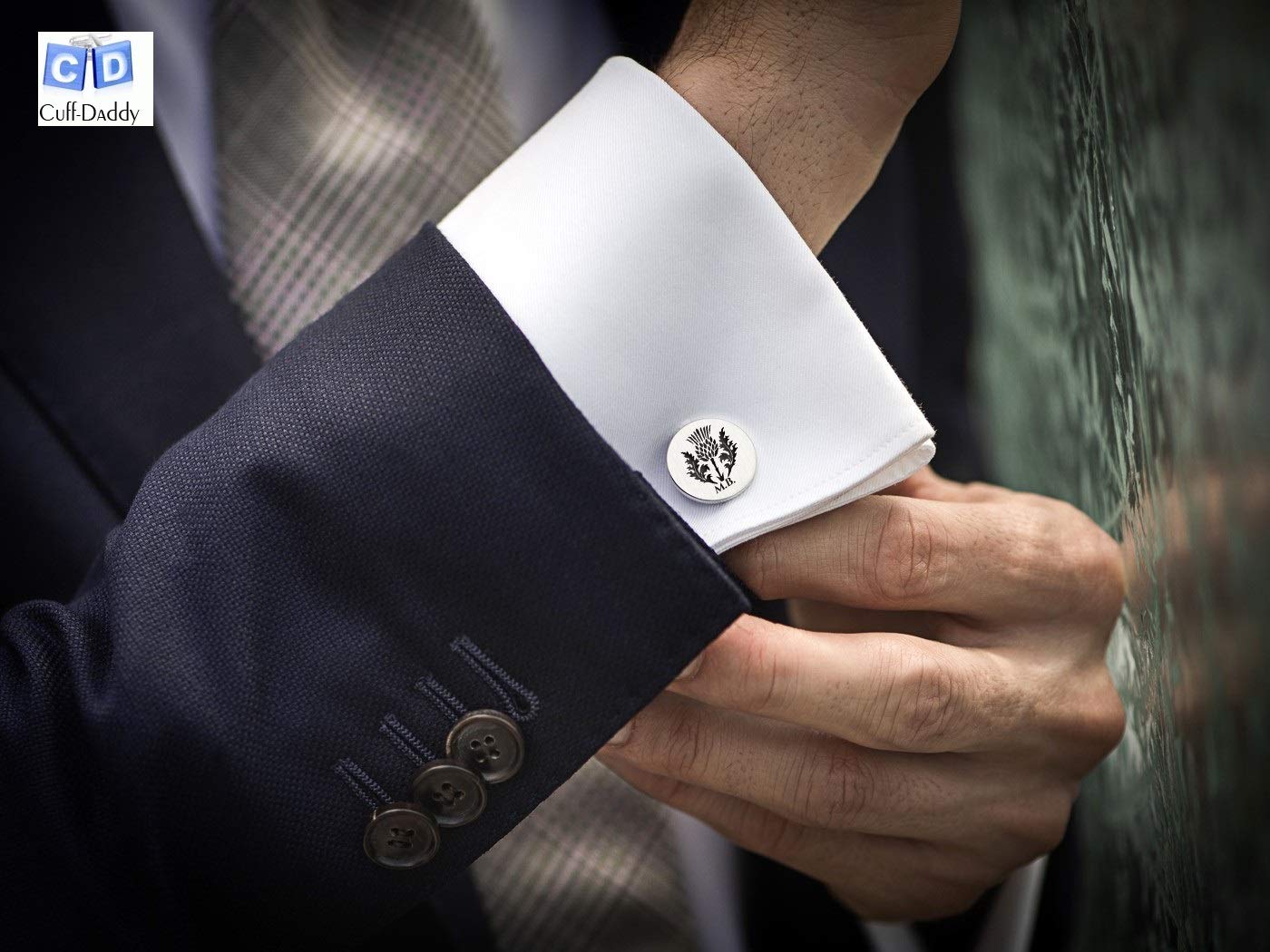 Cuff-Daddy Mother of Pearl and Silver-tone Cufflinks and Studs Tuxedo Formal Set with Presentation Box