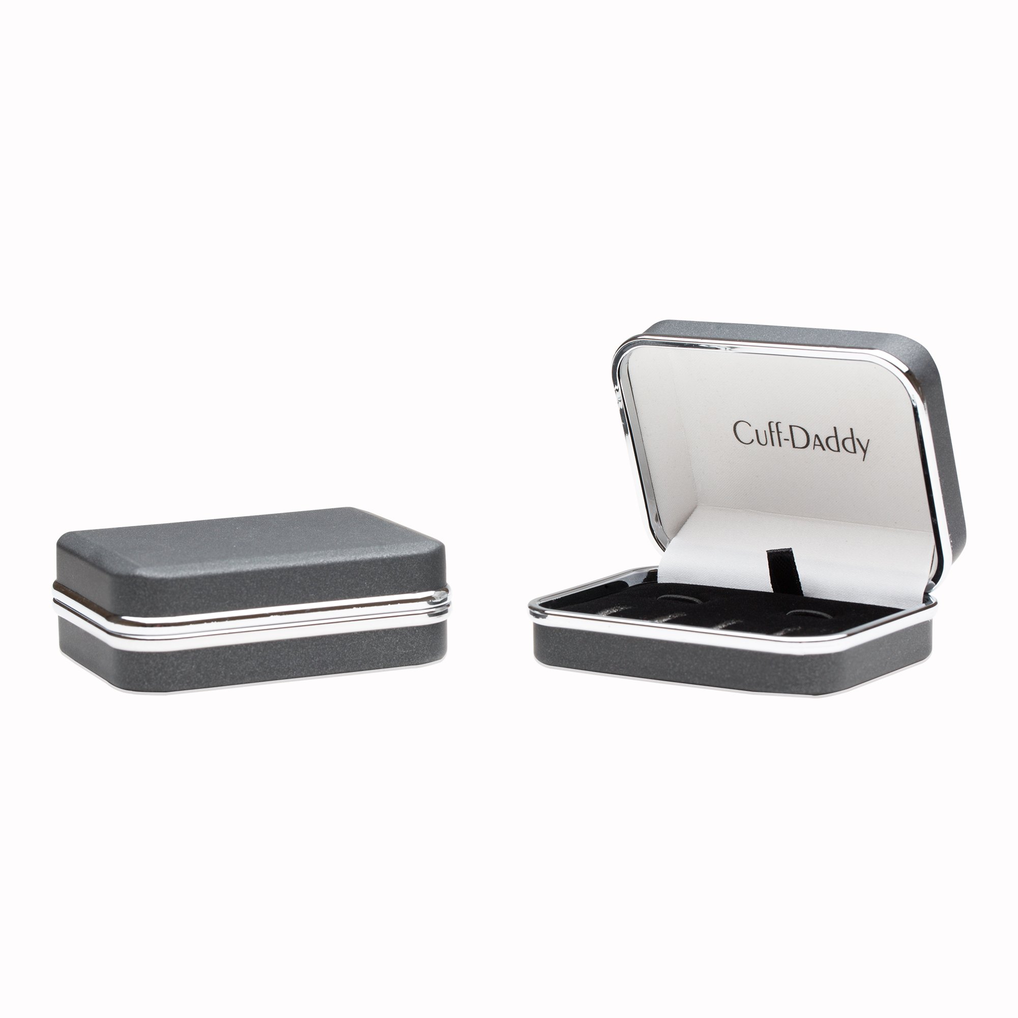 Cuff-Daddy Mother of Pearl and Silver-tone Cufflinks and Studs Tuxedo Formal Set with Presentation Box