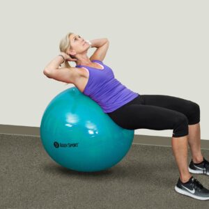 Body Sport Exercise Ball with Pump for Home Gym Balance Stability, Pilates, Core Strength, Stretching, Yoga, Fitness Facilities, Desk Chairs Teal 85cm