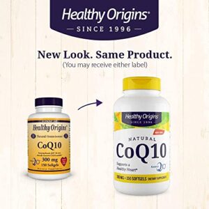 Healthy Origins CoQ10 (Kaneka Q10), 300 mg - Heart Health & Energy Supplement - Gluten-Free & Non-GMO Supplements - 150 Softgels