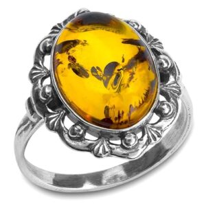 ian and valeri co. amber sterling silver oval ring